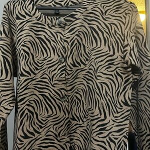 BNWT Ann Taylor Women's Zebra Print Cardigan